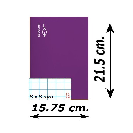 LLIBRETA QUART TAPA DURA 50 FULLS. QUADRÍCULA 8 MM: LILA