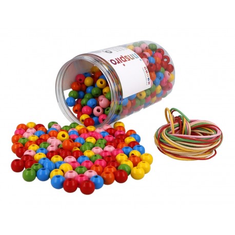 COMPTES DE FUSTA MULTICOLOR 10 MM. POT 500 UNITATS