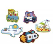 VEHICLES.5 PUZZLES PROGRESSIUS 3/4/5 PECES