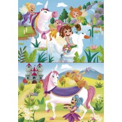UNICORNIS I FADES. 2 PUZZLES PROGRESSIUS 20 PECES. + 3 ANYS
