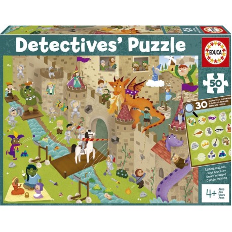 DETECTIUS AL CASTELL. PUZZLE 50 PECES + 4 ANYS