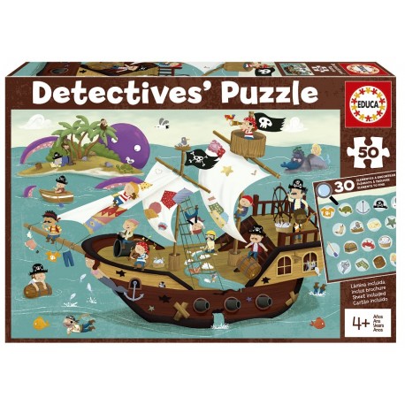 DETECTIUS AL VAIXELL PIRATA. PUZZLE 50 PECES. + 4 ANYS