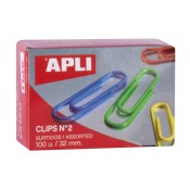 CLIPS LABIATS NÚMERO 2 COLORS ASSORTITS. CAPSA 100 UNITATS