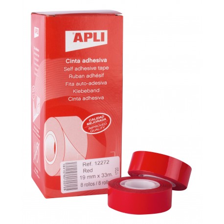 CINTA AUTOADHESIVA CEL·LOFANA COLOR. ROTLLE 33 M X 19 MM: VERMELL