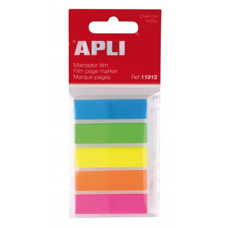BANDERETES ADHESIVES TRANSPARENTS POSAR I TREURE. PAQUET 5 X 25. 125 UNITATS