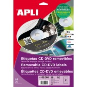 ETIQUETES AUTOADHESIVES. CD 41 MM DIÀMETRE. BOSSA 50 UNITATS
