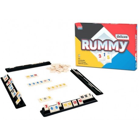 RUMMY DE LUXE.JOC PER COMBINAR FITXES EN GRUPS DE 3 O MÉS.  JOGUINA A PARTIR DE 8 ANYS