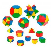 CONEXIÓ.  PER CONSTRUIR POLIEDRES I FORMES VOLUMÈTRIQUES EN 3 DIMENSIONS. 236 PECES. AMB GUIA.  JOGUINA A PARTIR DE 7 A 9 ANYS