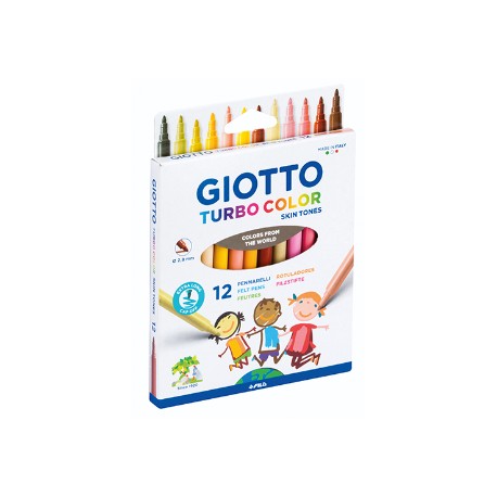 ESTOIG RETOLADOR GIOTTO SKIN TONES TURBO COLOR. 12 COLORS DE PELL