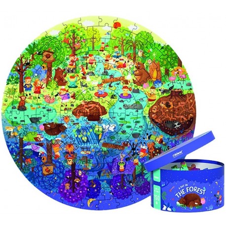UN DIA AL BOSC. PUZZLE 52 CM. DE DIÀMETRE 150 PECES AMB GUIA. JOGUINA A PARTIR DE 5 ANYS